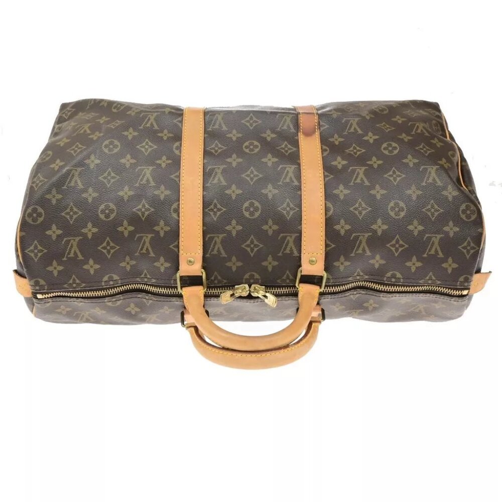 LOUIS VUITTON Keepall 50 Travel Hand Bag Monogram Leather Brown - Picture 6 of 15